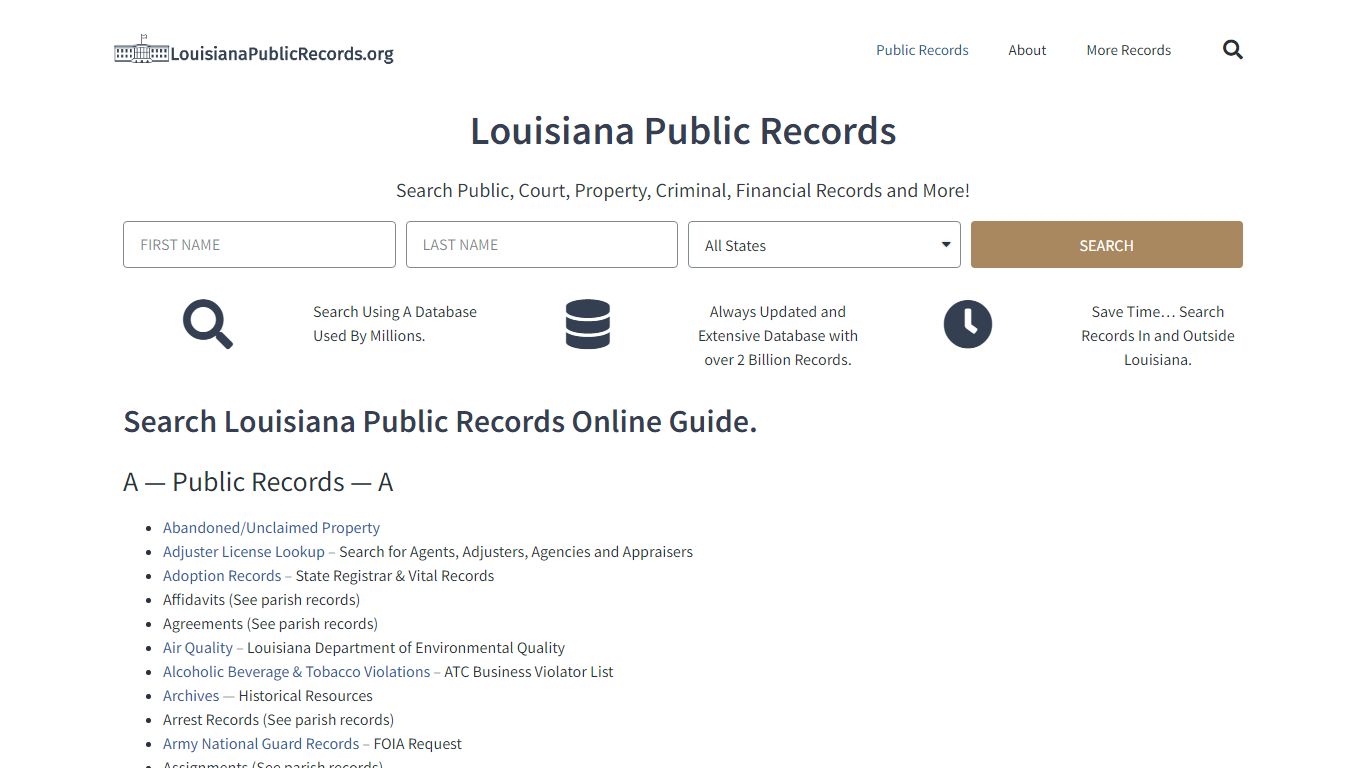 State of Louisiana Public Records Guide ...
