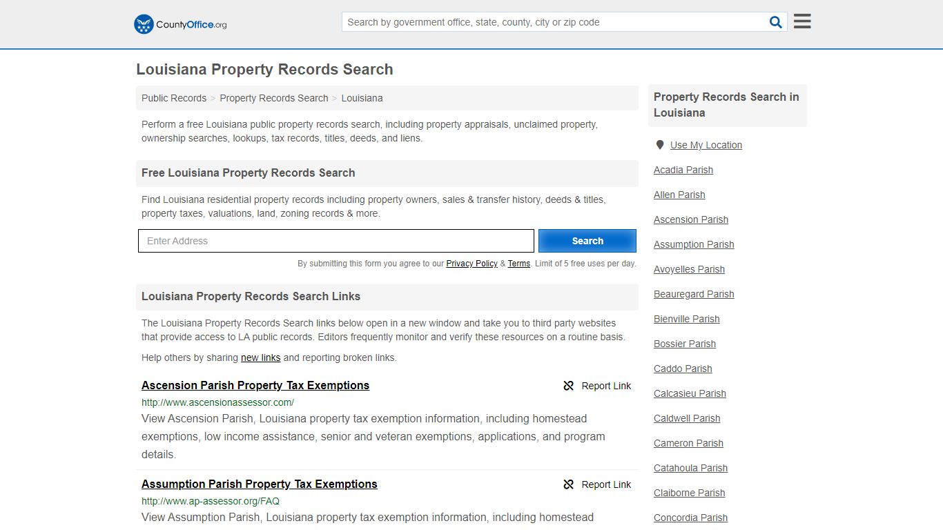 Property Records Search - Louisiana (Assessments, Deeds ...